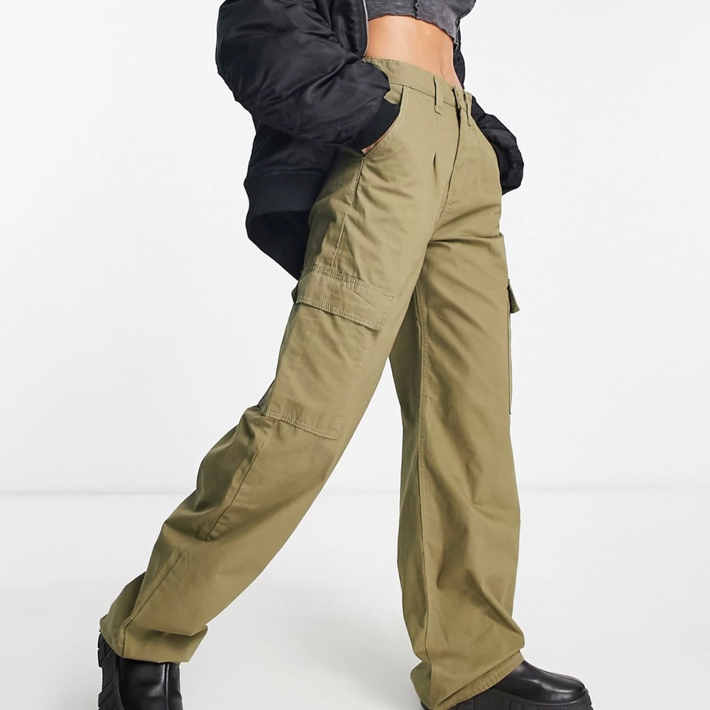 ASOS Design Tall Oversized Cargo Trouser Pants: 2 - Olive